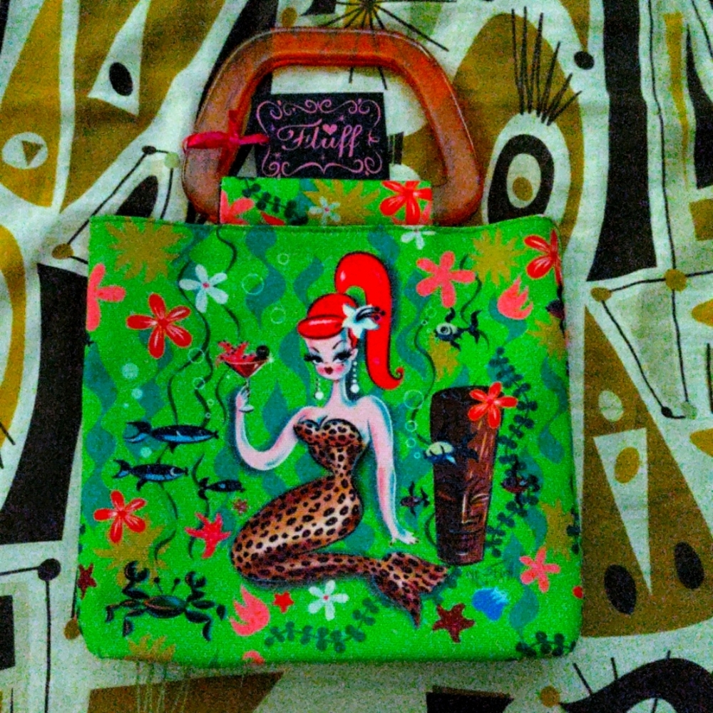 BNWT Miss Fluff Tiki Mermaid handbag tote bag purse